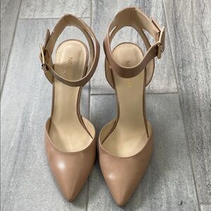Nine West Beige Ankle Strap Heels